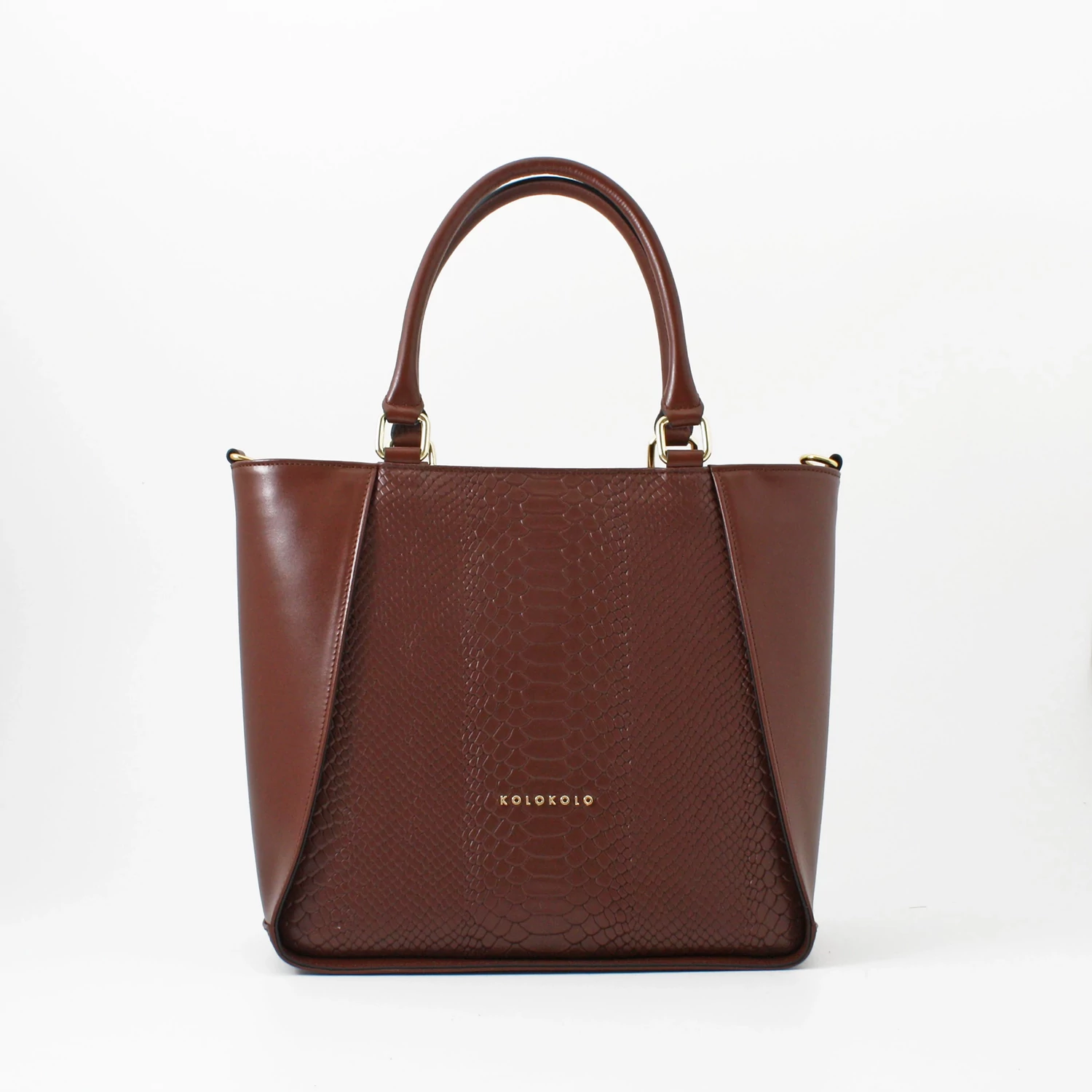 Kolokolo Rose kézitáska - sötétbarna python - 1