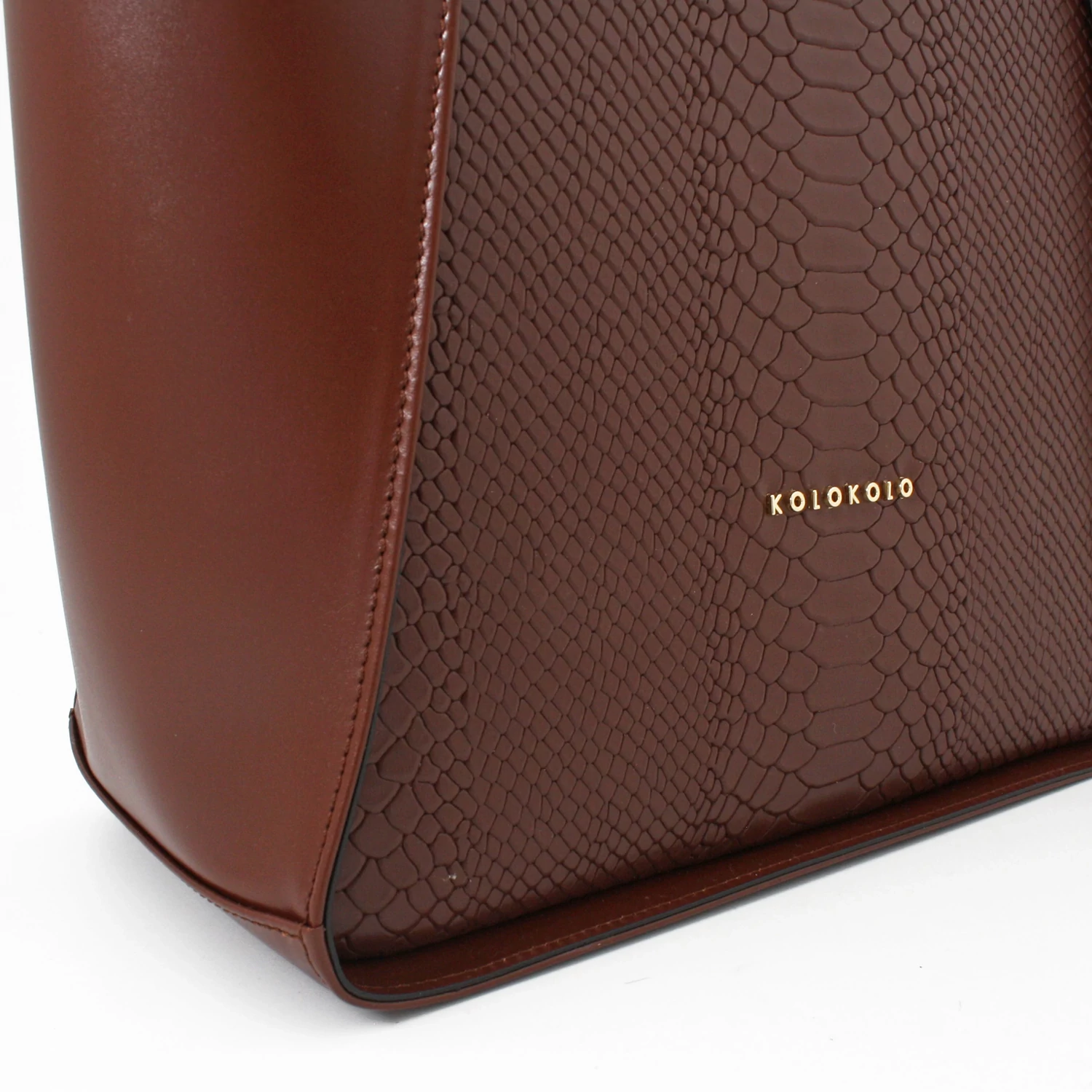 Kolokolo Rose kézitáska - sötétbarna python - 4