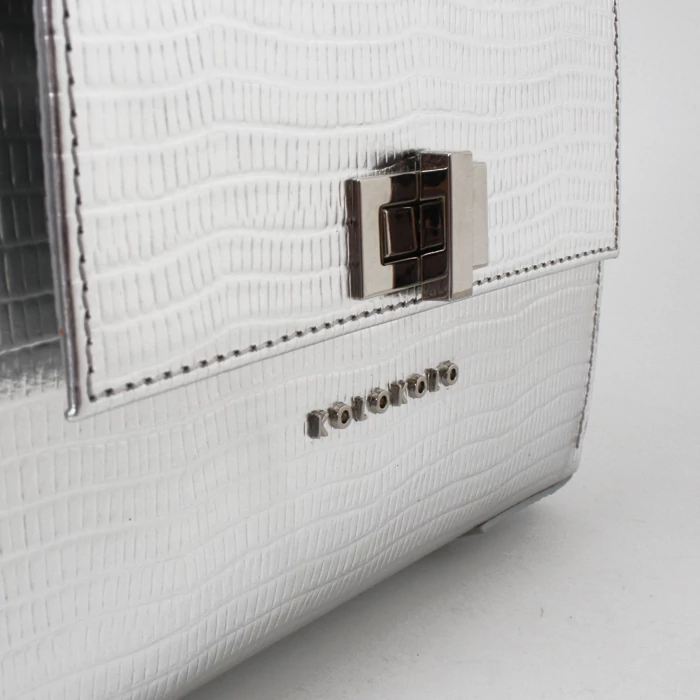 Kolokolo Lora kézitáska - ezüst mini krokó - 5