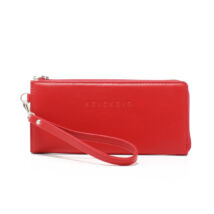 női piros bőrpénztárca