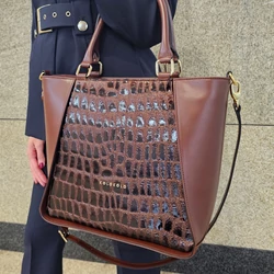 Kolokolo Rose kézitáska - sötétbarna python - 5