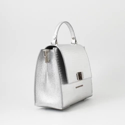 Kolokolo Lora kézitáska - ezüst mini krokó - 6
