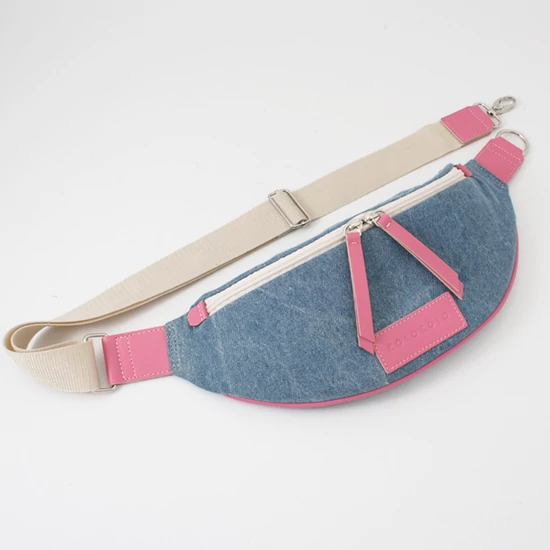 Famer sötétkék-rózsaszín crossbody táska állítható pántokkal