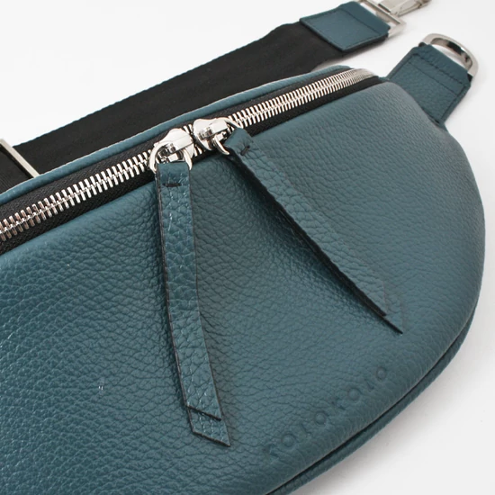 Petrolkék crossbody bőrtáska