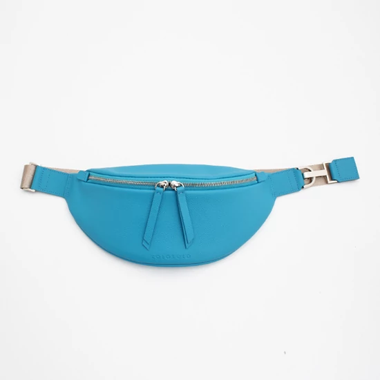 Türkizkék crossbody bőrtáska