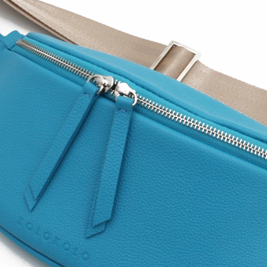 Türkizkék crossbody bőrtáska