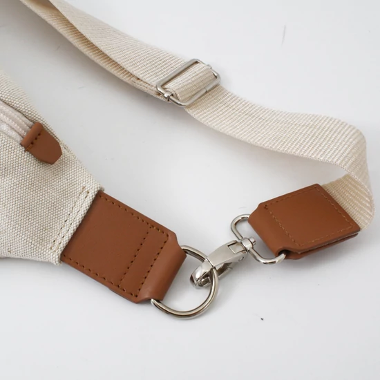 Vászon-barna crossbody táska