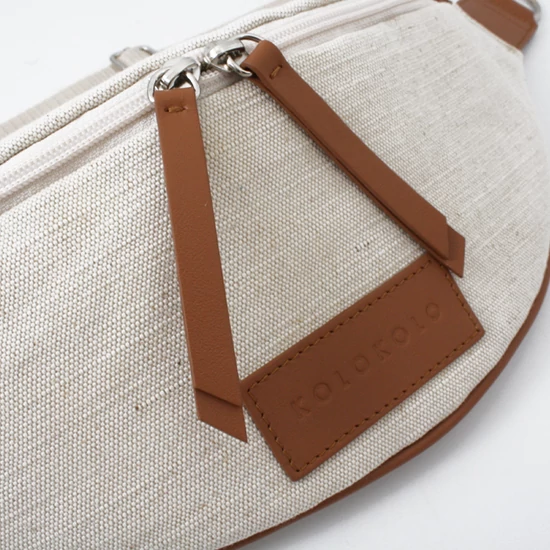 Vászon-barna crossbody táska