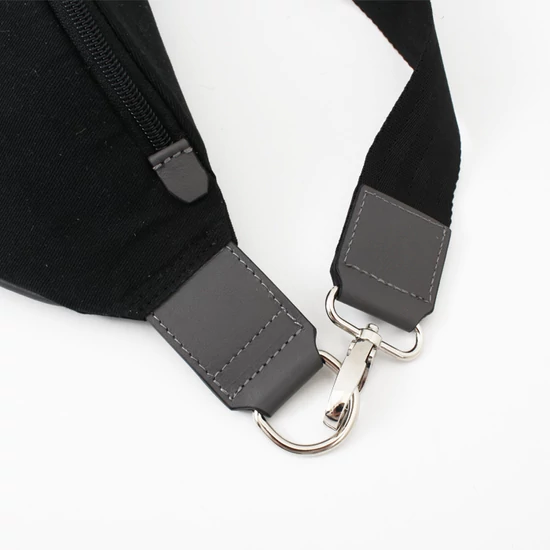 Fekete-szürke vászon crossbody táska