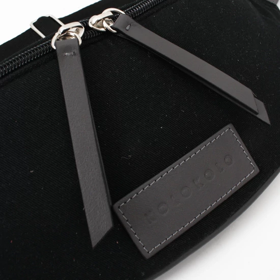 Fekete-szürke vászon crossbody táska