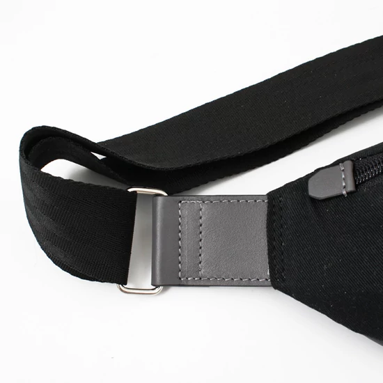 Fekete-szürke vászon crossbody táska