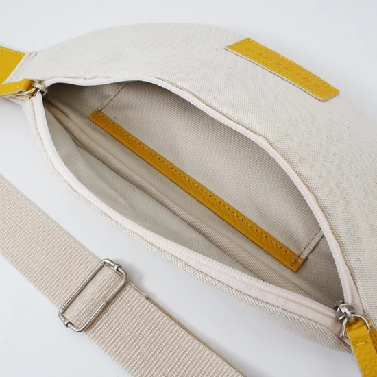 Vászon sárga crossbody táska