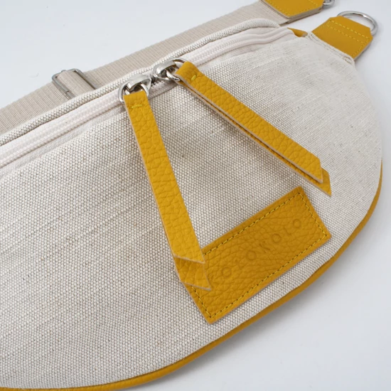 Vászon sárga crossbody táska