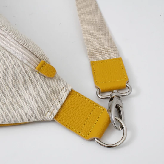 Vászon sárga crossbody táska