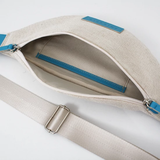 Vászon-türkizkék crossbody táska