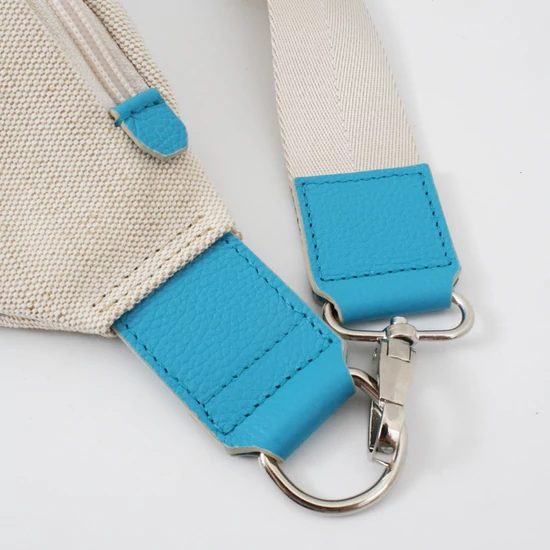 Vászon-türkizkék crossbody táska