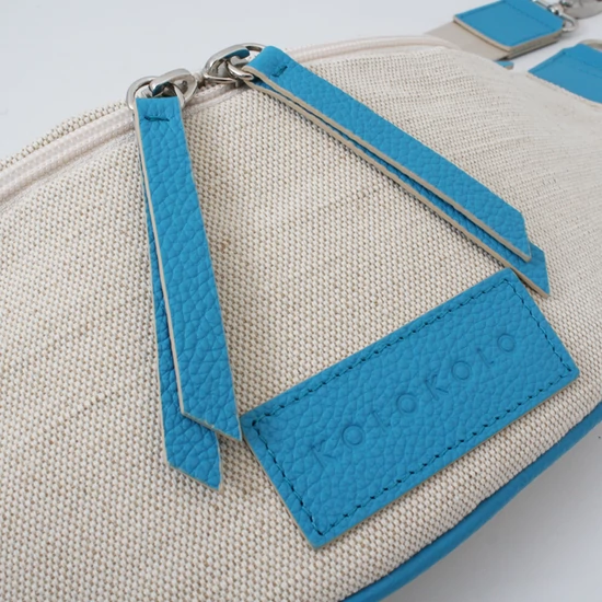 Vászon-türkizkék crossbody táska