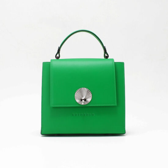 Benetton zöld fedeles bőr táska