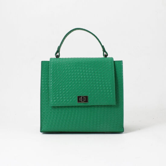 Zöld fedeles bőr táska