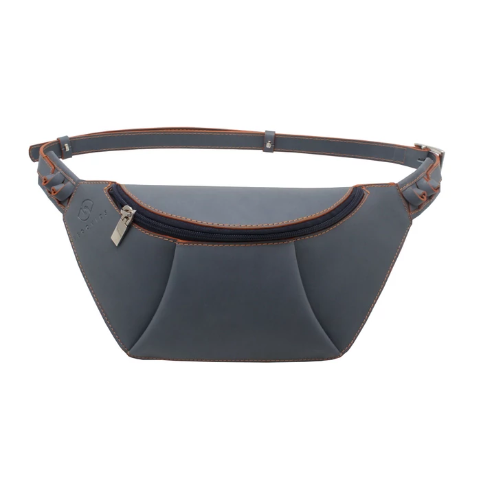 Női navykék bőr övtáska narancs szélfestéssel