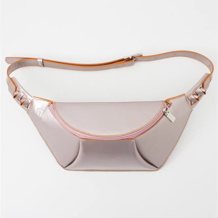 Női metálrózsaszín bőr övtáska