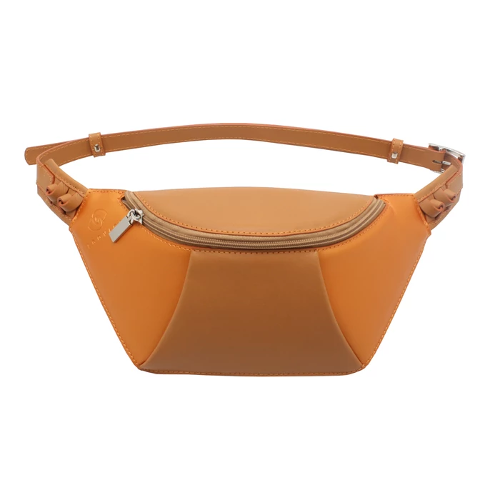 Női narancs-barna bőr övtáska