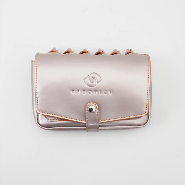 Mini metál rózsaszín bőr övtáska 