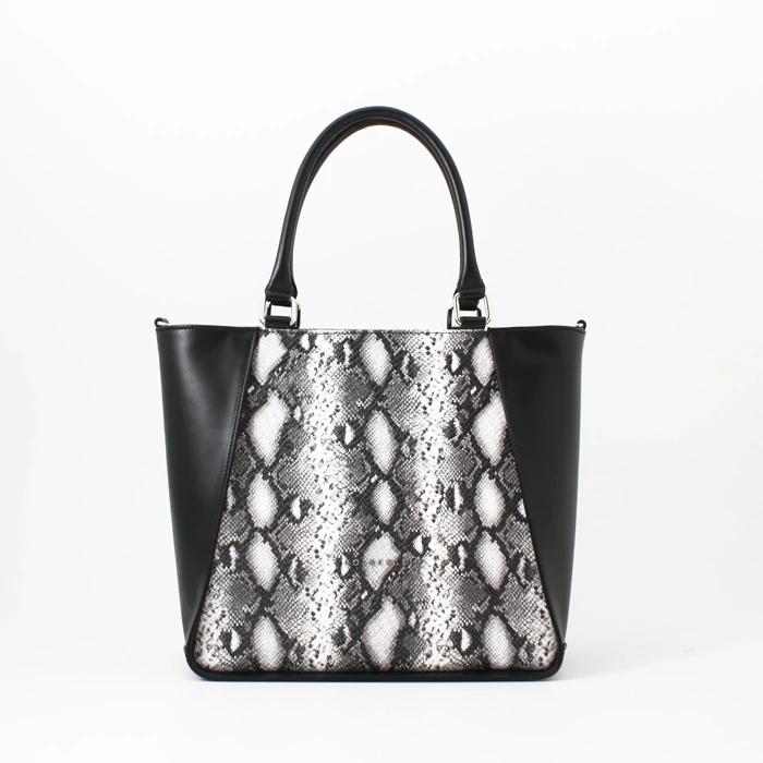 Kolokolo Rose kézitáska - fekete/fehér kígyómintás - 1
