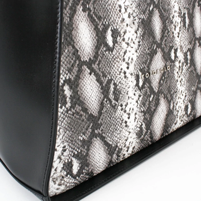 Kolokolo Rose kézitáska - fekete/fehér kígyómintás - 5