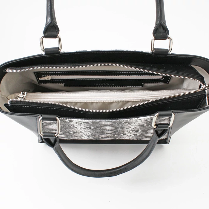 Kolokolo Rose kézitáska - fekete/fehér kígyómintás - 6