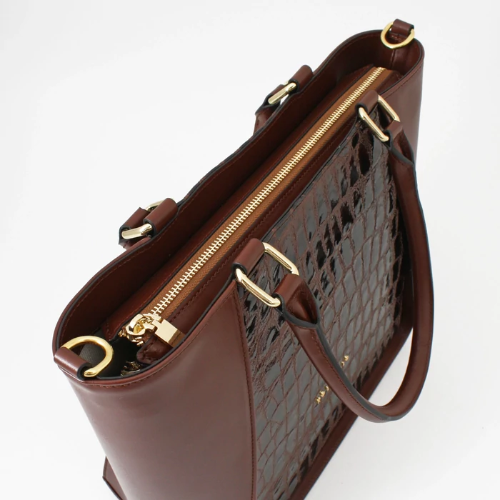 Kolokolo Rose kézitáska - sötétbarna krokó - 4