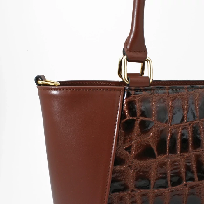 Kolokolo Rose kézitáska - sötétbarna krokó - 5