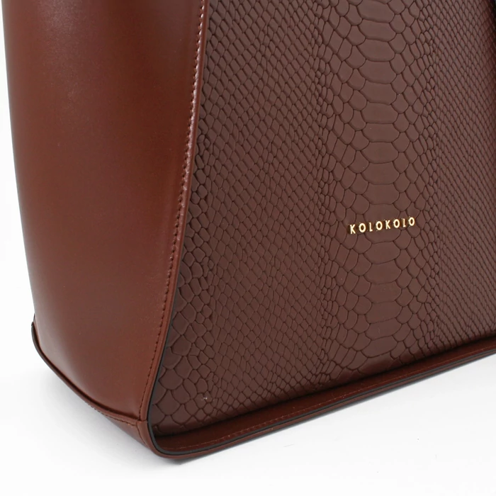 Kolokolo Rose kézitáska - sötétbarna python - 4