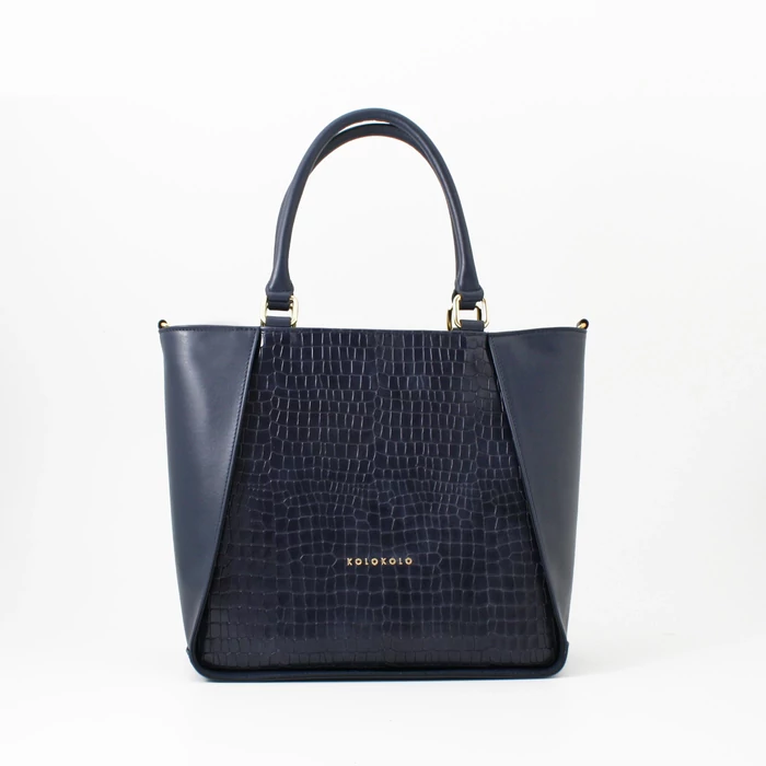 Kolokolo Rose kézitáska - sötétkék krokó - 1