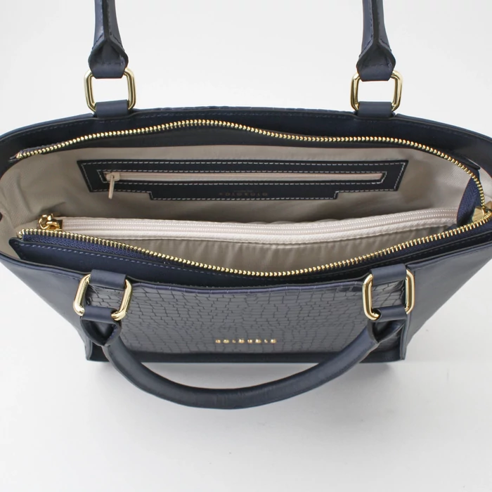 Kolokolo Rose kézitáska - sötétkék krokó - 6