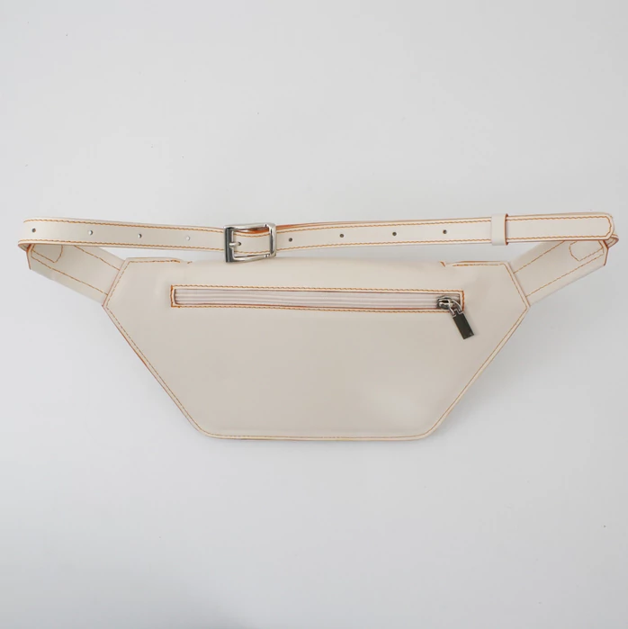 Női krém bőr övtáska